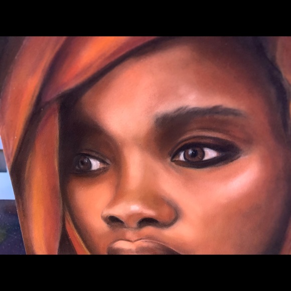 Painting Rare Nubian Beauty Oil Pastels - Picture 2 of 5